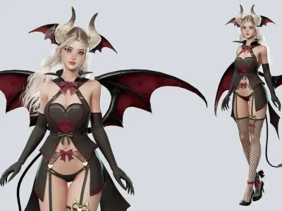 Succubus Lauren - Game Ready Low-poly 3D model