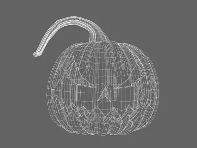 Halloween Pumpkin Realistic Low-poly 3D model