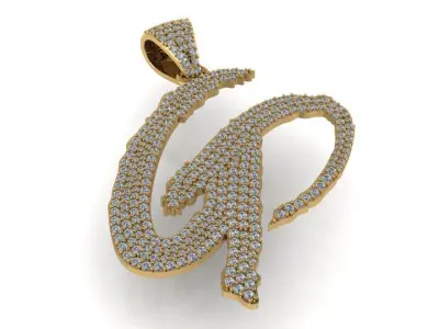 G Letter Pave Pendant 2712 3D print model