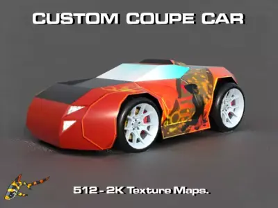 CUSTOM COUPE CAR Low-poly 3D model