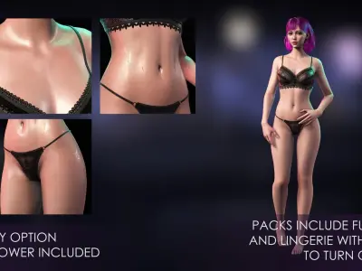 Streetwear Girl 2-5 - Casual Wear Girls Pack 2 Game-Ready Low-poly 3D model