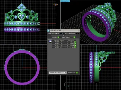 Crown ring 3D print model
