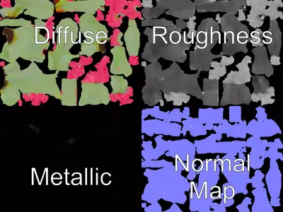 Pink Tulip Bouquet model pack Low-poly 3D model