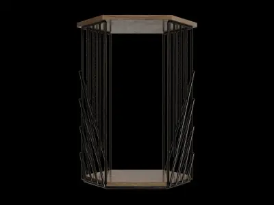 Hex Oak Effect Side Table Low-poly 3D model