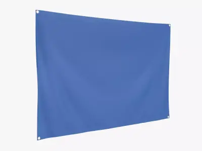 Hanging wall banner with eyelets mockup 3D model