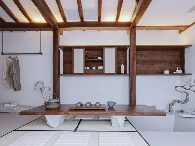 hotel bedroom interior   3D model