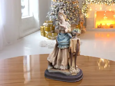 Woman Fruit Statue low-poly PBR Ornament figurine VR-AR Low-poly 3D model
