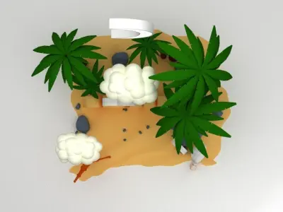 Eid Al adha Island Decoration 3D model