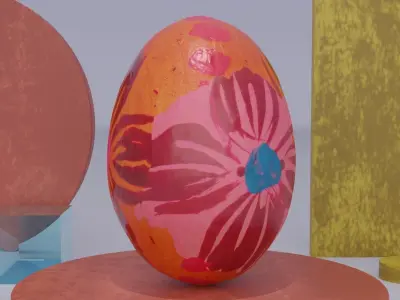 Easter egg 08 Low-poly 3D model