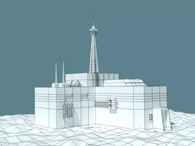 Low Poly Cartoony Sci Fi Building 2 Low-poly 3D model