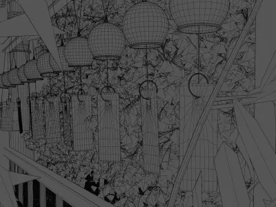 tanabata festival scene in Blender Cycles Free 3D model