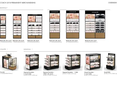  Luxury Brand Permanent Merchandising Kiosk Gondola Design  Low-poly 3D model