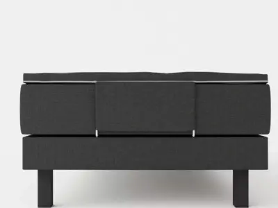 Royal Adjustable Continental Bed 90x200 Black Low-poly 3D model