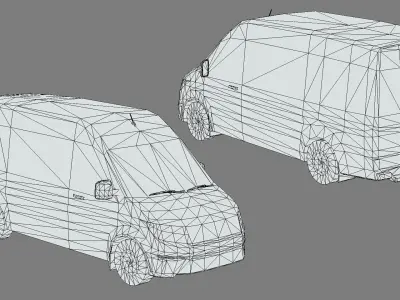 Low-poly Volkswagen Crafter 3D Models Low-poly 3D model