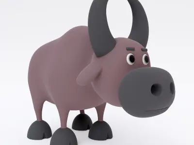 Buffalo animal cartoon 3d model  3D model