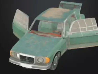 Green Rusted Vintage Car  3D model
