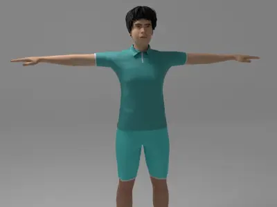 Tennis Player Man Low-poly 3D model