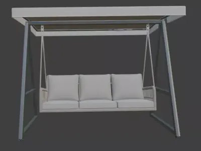 Modern Outdoor Swing with Cushions 3D model