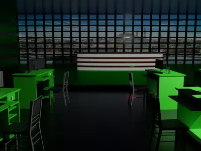 TV Studio Low-poly 3D model