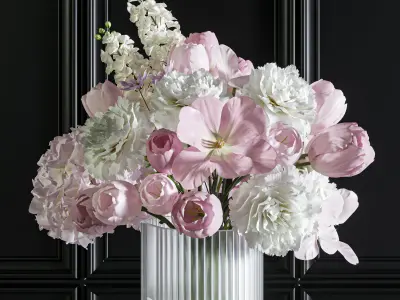 Flower Set 047 Pink flower 3D model