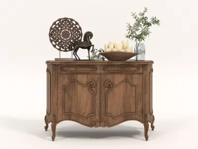 Classic European style Cabinet and Decoration 4 3D model