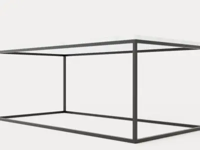 Carrie Coffee Table 120 Cm Marble White Black Low-poly 3D model