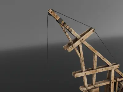 Medieval Lifting  Device Low-poly 3D model