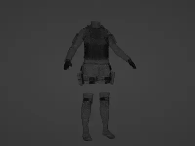 Female Spec-Ops Suit for Metahumans Low-poly 3D model
