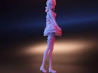 anime girl 3D print model