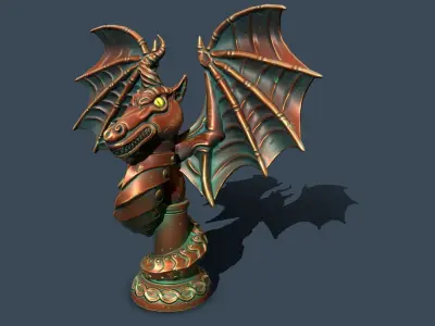 statue dragon Low-poly 3D model