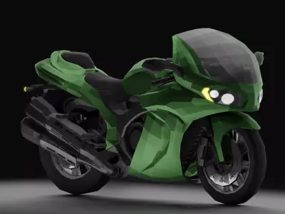 Sports Touring Motorcyle Ganyme LowPoly Low-poly 3D model