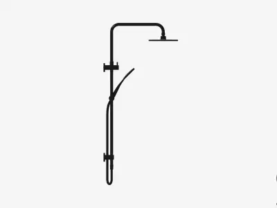Shower - Twin - Luxury - Pin Low-poly 3D model