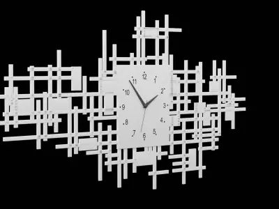 Clock Geometrical Design Low-poly 3D model