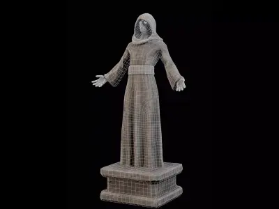 Robed Statue Low-poly 3D model