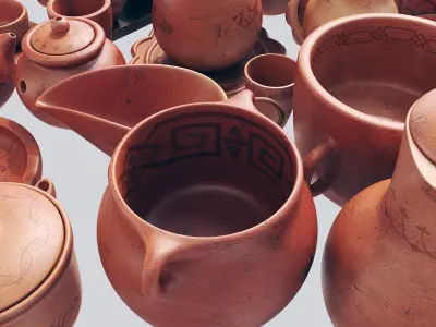 Dishes clay decor n19 3D model