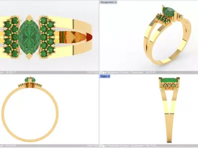Digital Preciousness Custom-made ring in 3D modeling 3D print model get