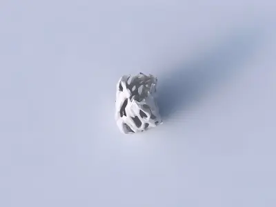 Vase twist triangle with faceted cuts and bulges  3D print model