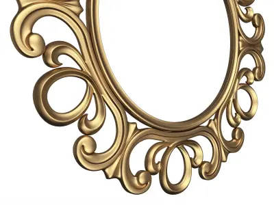 Classic Frame and Mirror 070 Low-poly 3D model