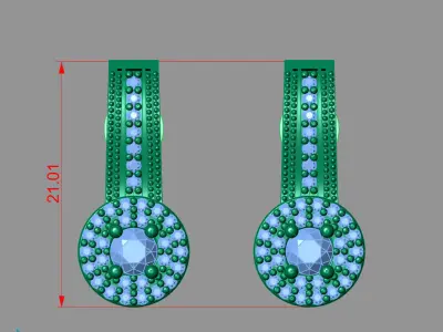 Women Earrings 3DM STL Womens Earring Renders 3D print models   3D print model 15