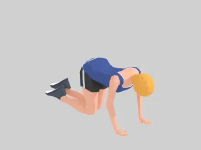 Bug  Exercise Woman Animation Low-poly 3D model