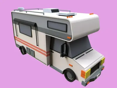 Lowpoly Camper Low-poly 3D model