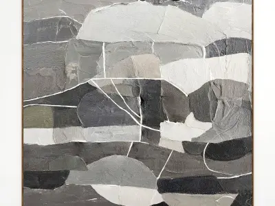 Plaster two square photo frames 07 Low-poly 3D model