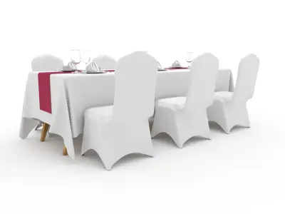 Banquet Table and Chair 98 3D model