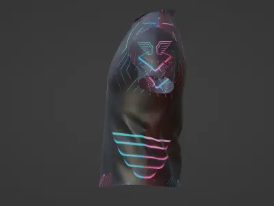 Sports mens T-shirt with print 3D model