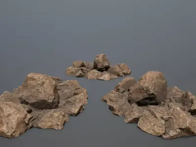 desert rocks Low-poly 3D model