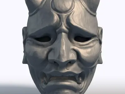 Japanese Hannya Mask Traditional Oni Demon Art  3D print model