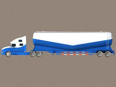 Blue Tanker Truck 12 3D model