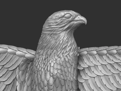 Eagle open wings - wall relief 3D print model