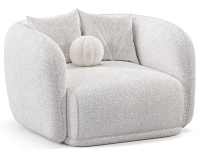 Troy Fabric Armchair 3D model