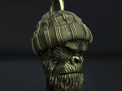 Animal Pendant jewelry Gangster monkey vol1  3D print model